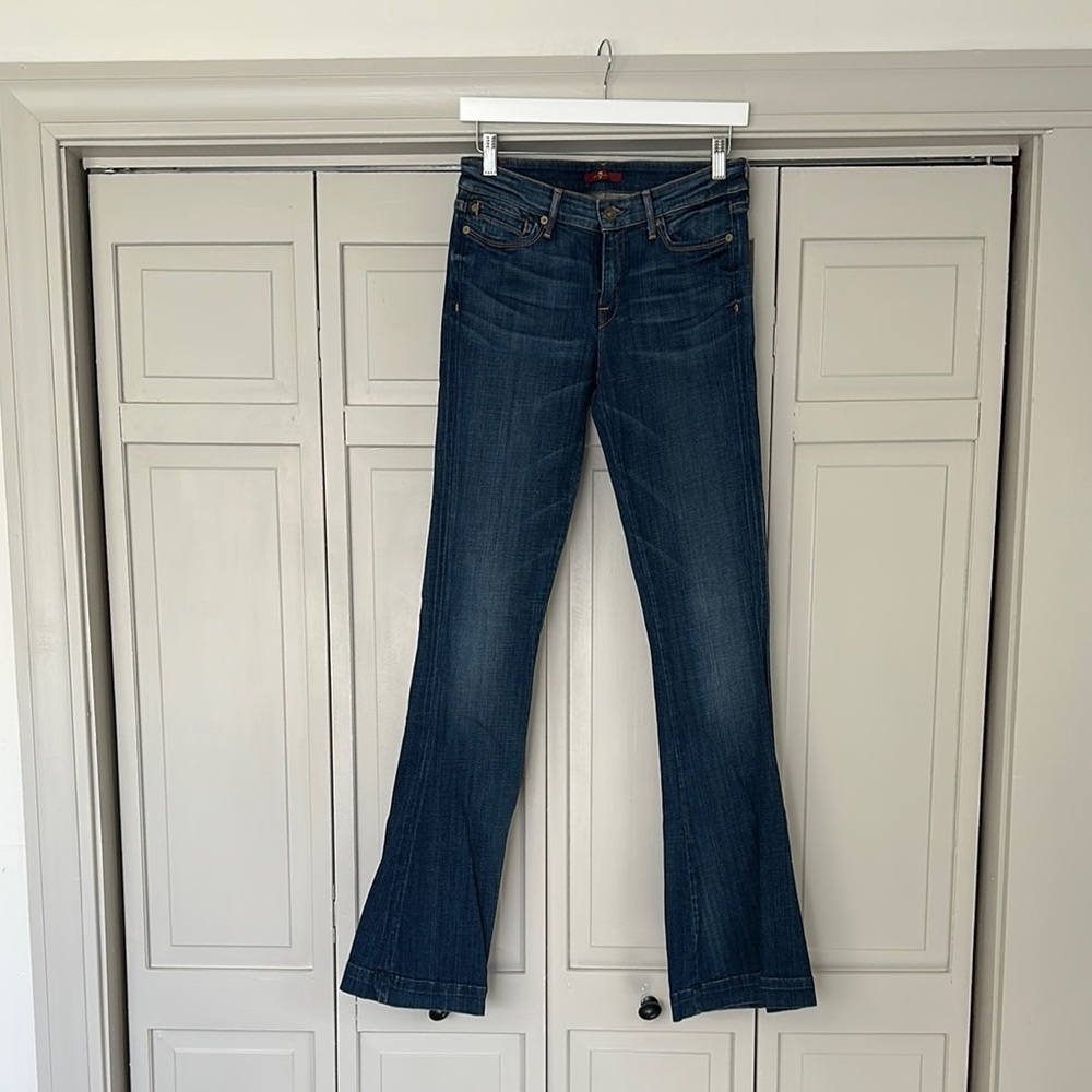 7 For All Mankind Dark Blue Flare Jeans